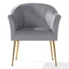 Velvet Accent Chair with Wood Frame, Modern Armchair Club Leisure Chair with Gold Metal Legs