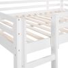 Full size Loft Bed Wood Bed with Slide, Stair and Chalkboard,White(Old SKU:WF282116AAK)