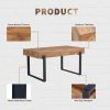 59" Dining Table, Modern Kitchen Table, Rectangular Wooden Dinner Table Top and metal Base for Dining Room, Home Office, Living Room Furniture