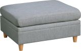 Living Room Furniture 5pc Modular Sofa Set Light Grey Dorris Fabric Couch 2x Corner Wedges 1x Armless Chair And 2x Ottoman