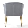 Velvet Accent Chair with Wood Frame, Modern Armchair Club Leisure Chair with Gold Metal Legs