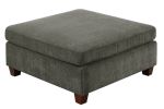 Living Room Furniture Grey Chenille Modular Sectional 8pc Set Large Corner L-Sectional Modern Couch 2x Corner Wedge 4x Armless Chairs and 2x Ottomans