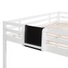 Full size Loft Bed Wood Bed with Slide, Stair and Chalkboard,White(Old SKU:WF282116AAK)