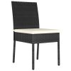 9 Piece Patio Dining Set Poly Rattan Black