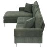 [VIDEO provided][New]84 "Modern Chenille L-Shaped Sofa with Reversible Lounge,Convertible Sectional Couch Set