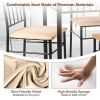 5 Pieces Dining Set Wooden Table and 4 Cushioned Chairs