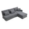 [VIDEO provided][New]87*61"Modern L-shaped Corduroy Sofa with Reversible Chaise,4-seat Upholstered Sectional Indoor Furniture