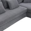 [VIDEO provided][New]87*61"Modern L-shaped Corduroy Sofa with Reversible Chaise,4-seat Upholstered Sectional Indoor Furniture