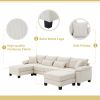 [VIDEO provided] [New] 133*65" Corduroy Modular Sectional Sofa,U Shaped Couch with Armrest Bags,6 Seat Freely Combinable Sofa Bed