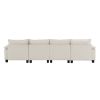 [VIDEO provided] [New] 133*65" Corduroy Modular Sectional Sofa,U Shaped Couch with Armrest Bags,6 Seat Freely Combinable Sofa Bed