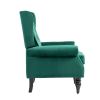 COOLMORE Wood Frame Armchair, Modern Accent Chair Lounge Chair with Sturdy Wood Legs for Living Room Bedroom(Green)