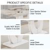 Table and chair set, modern minimalism and luxurious white rectangular pattern dining table. Soft and comfortable dining chair, for dining room