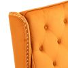 COOLMORE Wood Frame Armchair, Modern Accent Chair Lounge Chair with Sturdy Wood Legs for Living Room Bedroom(Orange)