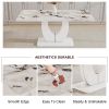 Table and chair set, modern minimalism and luxurious white rectangular pattern dining table. Soft and comfortable dining chair, for dining room