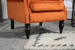 COOLMORE Wood Frame Armchair, Modern Accent Chair Lounge Chair with Sturdy Wood Legs for Living Room Bedroom(Orange)