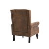 COOLMORE Wood Frame Armchair, Modern Accent Chair Lounge Chair with Sturdy Wood Legs for Living Room Bedroom(Coffee PU)