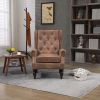 COOLMORE Wood Frame Armchair, Modern Accent Chair Lounge Chair with Sturdy Wood Legs for Living Room Bedroom(Coffee PU)