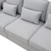 [VIDEO provided] [New] 104" 4-Seater Modern Linen Fabric Sofa with Armrest Pockets and 4 Pillows,Minimalist Style Couch for Living Room, Apartment