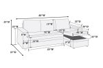 Convertible Sectional Sofa Ash Black Pull out Bed Couch Storage Chaise Reversible Sectionals Living Room Furniture Lounge
