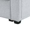 [VIDEO provided] [New] 114.2" Upholstered Sofa with Console, 2 Cupholders and 2 USB Ports Wired or Wirelessly Charged