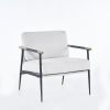 Modern Chic Accent Chair with Metal Frame , Upholstered Chenille Living Room Chair with Removable Seat and Back Cushion