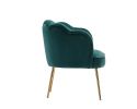 Shell Shape Velvet Fabric Armchair Accent Chair With Gold Legs For Living Room Bedroom