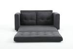 3 Fold Sofa,Convertible Futon Couch sleeper sofabed,Space saving loveseat,Pull Out Couch Bed for Living Room,Dark Gray & Light Gray & Beige