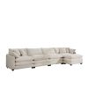 Modern Upholstered L Shape Modular Sectional Sofa, 4 Seater Sofa with with 1 Ottoman, Comfortable Corduroy Fabric Couch Sofa