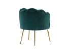 Shell Shape Velvet Fabric Armchair Accent Chair With Gold Legs For Living Room Bedroom