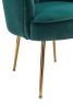 Shell Shape Velvet Fabric Armchair Accent Chair With Gold Legs For Living Room Bedroom
