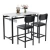 Kitchen Table Set, Dining Table and Chairs for 2, 3 Piece Dining Room Table Set with 2 Upholstered Chairs, Bar Dining Table Set for Small Spaces