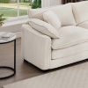 Oversized Modular Cushion Sofa with Ottomans, Comfy Upholstered U Shaped Convertible Corner Sectional Sofa Couch, Light Beige Corduroy