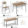 6 Piece Dining Table Set, Kitchen Table and Chairs for 6, Dining Room Dinner Table Set w/Storage Rack for Home, Apt, 4 Chairs
