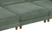 Contemporary Sage Color 6pc Modular Sectional Set Corduroy Upholstery Couch 2x Corner Wedge 3x Armless Chairs 1x Ottoman Living Room