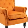 COOLMORE Wood Frame Armchair, Modern Accent Chair Lounge Chair with Sturdy Wood Legs for Living Room Bedroom(Orange)