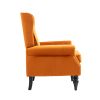 COOLMORE Wood Frame Armchair, Modern Accent Chair Lounge Chair with Sturdy Wood Legs for Living Room Bedroom(Orange)