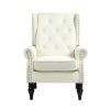 COOLMORE Wood Frame Armchair, Modern Accent Chair Lounge Chair with Sturdy Wood Legs for Living Room Bedroom(Beige)
