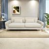FX-P18-CW(sofa)Luxury Velvet Sofa with Gold Accents - Modern 3-Seat Couch with Plush Cushions, Perfect for Living Room and Office Decor