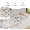 Table and chair set, modern minimalism and luxurious white rectangular pattern dining table. Soft and comfortable dining chair, for dining room