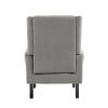 COOLMORE Wood Frame Armchair, Modern Accent Chair Lounge Chair with Sturdy Wood Legs for Living Room Bedroom(Dark Gray)
