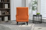 COOLMORE Wood Frame Armchair, Modern Accent Chair Lounge Chair with Sturdy Wood Legs for Living Room Bedroom(Orange)