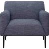 Tobin 33 Inch Accent Chair, Padded Seat, Waterfall Edge, Pleated Arms, Navy