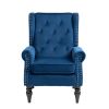 COOLMORE Wood Frame Armchair, Modern Accent Chair Lounge Chair with Sturdy Wood Legs for Living Room Bedroom (Navy)
