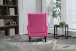 COOLMORE Wood Frame Armchair, Modern Accent Chair Lounge Chair with Sturdy Wood Legs for Living Room Bedroom(Red)