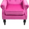COOLMORE Wood Frame Armchair, Modern Accent Chair Lounge Chair with Sturdy Wood Legs for Living Room Bedroom(Red)