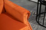 COOLMORE Wood Frame Armchair, Modern Accent Chair Lounge Chair with Sturdy Wood Legs for Living Room Bedroom(Orange)