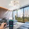 27Inches Ceiling Fan with Lights Remote Control Dimmable LED, 6 Gear Wind Speed Fan Light