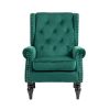 COOLMORE Wood Frame Armchair, Modern Accent Chair Lounge Chair with Sturdy Wood Legs for Living Room Bedroom(Green)