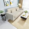 FX-P18-CW(sofa)Luxury Velvet Sofa with Gold Accents - Modern 3-Seat Couch with Plush Cushions, Perfect for Living Room and Office Decor