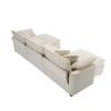 Oversized Modular Cushion Sofa with Ottomans, Comfy Upholstered U Shaped Convertible Corner Sectional Sofa Couch, Light Beige Corduroy
